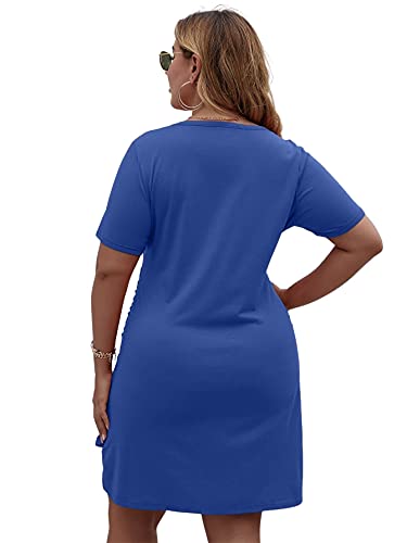 Women's Plus Size Short Sleeve Tie Knot Dress