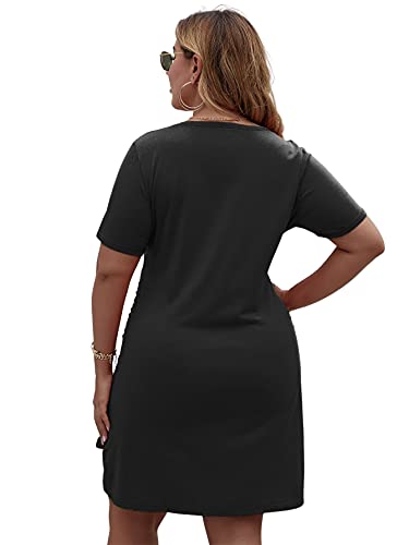 Women's Plus Size Short Sleeve Tie Knot Dress