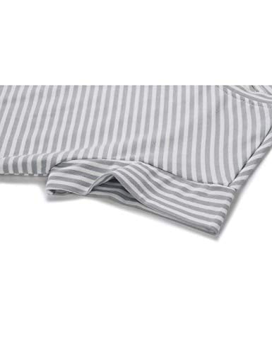 MEROKEET Striped Short Sleeve T Shirt Dress Casual Tie Waist with Pockets