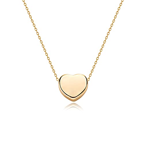 Tiny Gold Initial Heart Necklace-14K Gold Filled Handmade Dainty Personalized Heart Choker Necklace For Women Letter J