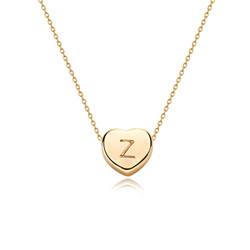 Tiny Gold Initial Heart Necklace-14K Gold Filled Handmade Dainty Personalized Heart Choker Necklace For Women Letter J