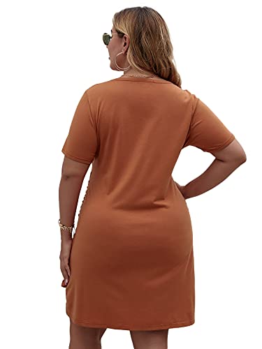Women's Plus Size Short Sleeve Tie Knot Dress