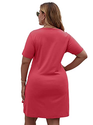 Women's Plus Size Short Sleeve Tie Knot Dress