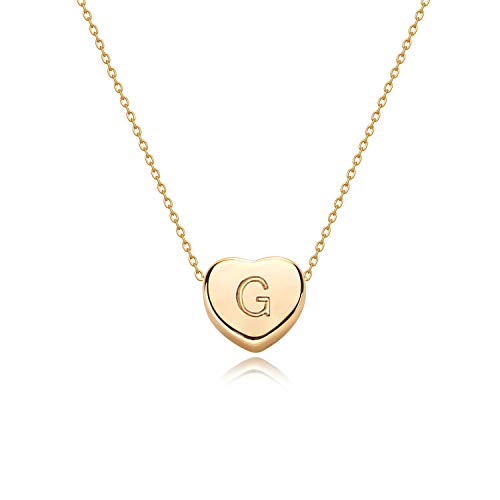 Tiny Gold Initial Heart Necklace-14K Gold Filled Handmade Dainty Personalized Heart Choker Necklace For Women Letter J