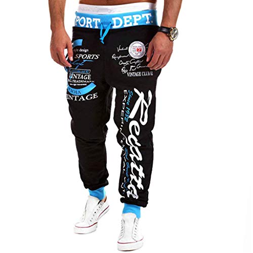 Cottory Men's Hiphop Dance Jogger Sweatpants Trousers Red Black X-Small