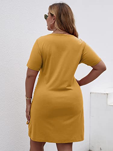 Women's Plus Size Short Sleeve Tie Knot Dress
