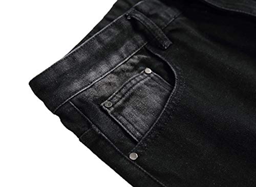 FREDD MARSHALL Men's Slim Fit Ripped Destroyed Distressed Stretch Fashion Denim Jeans