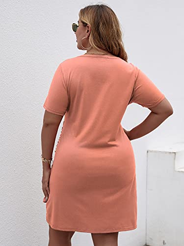 Women's Plus Size Short Sleeve Tie Knot Dress