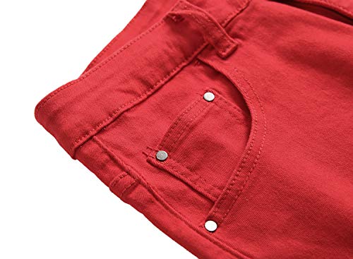 FREDD MARSHALL Men's Slim Fit Ripped Destroyed Distressed Stretch Fashion Denim Jeans