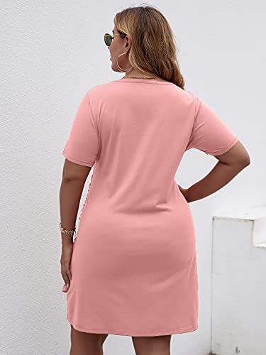 Women's Plus Size Short Sleeve Tie Knot Dress