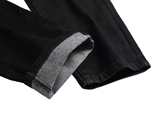 FREDD MARSHALL Men's Slim Fit Ripped Destroyed Distressed Stretch Fashion Denim Jeans