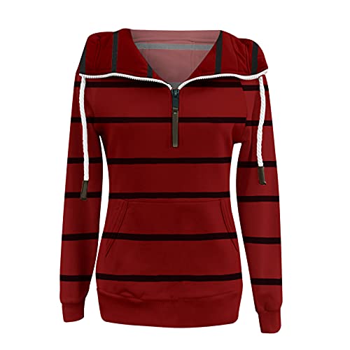 Star Striped Hooded Lightweight 1/4 zipper Long Sleeve