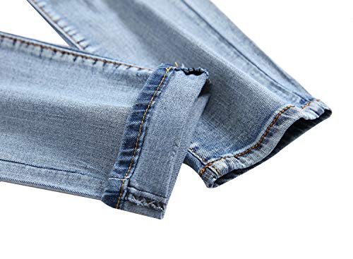 FREDD MARSHALL Men's Slim Fit Ripped Destroyed Distressed Stretch Fashion Denim Jeans