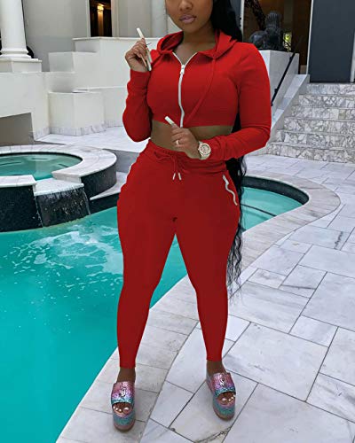 Mrskoala Women's Two Piece Sexy Cute Casual Outfits Cozy 2 Piece Sets Sweatsuit Yellow XL