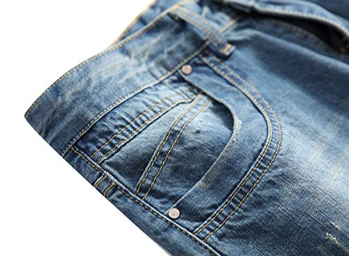 FREDD MARSHALL Men's Slim Fit Ripped Destroyed Distressed Stretch Fashion Denim Jeans