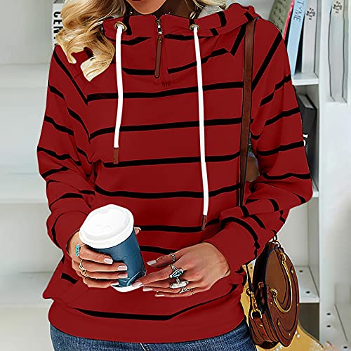 Star Striped Hooded Lightweight 1/4 zipper Long Sleeve