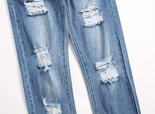 FREDD MARSHALL Men's Slim Fit Ripped Destroyed Distressed Stretch Fashion Denim Jeans