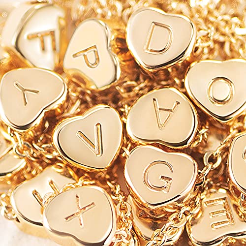 Tiny Gold Initial Heart Necklace-14K Gold Filled Handmade Dainty Personalized Heart Choker Necklace For Women Letter J