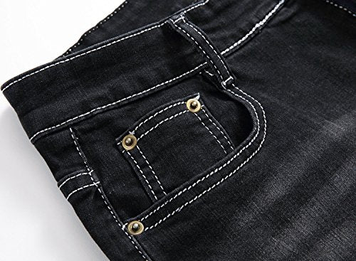 FREDD MARSHALL Men's Slim Fit Ripped Destroyed Distressed Stretch Fashion Denim Jeans