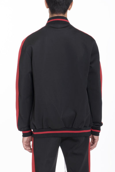 RALLY TRACK JACKET- BLACK/RED