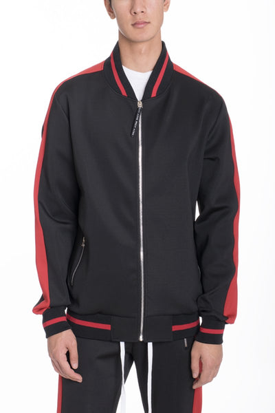 RALLY TRACK JACKET- BLACK/RED