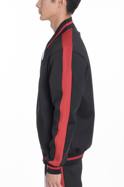 RALLY TRACK JACKET- BLACK/RED