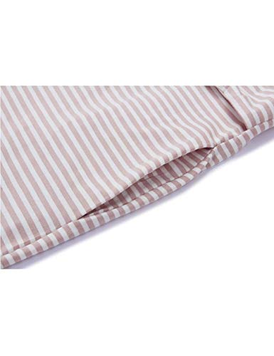 MEROKEET Striped Short Sleeve T Shirt Dress Casual Tie Waist with Pockets