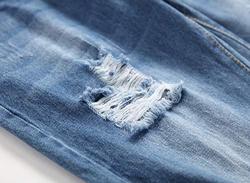 FREDD MARSHALL Men's Slim Fit Ripped Destroyed Distressed Stretch Fashion Denim Jeans